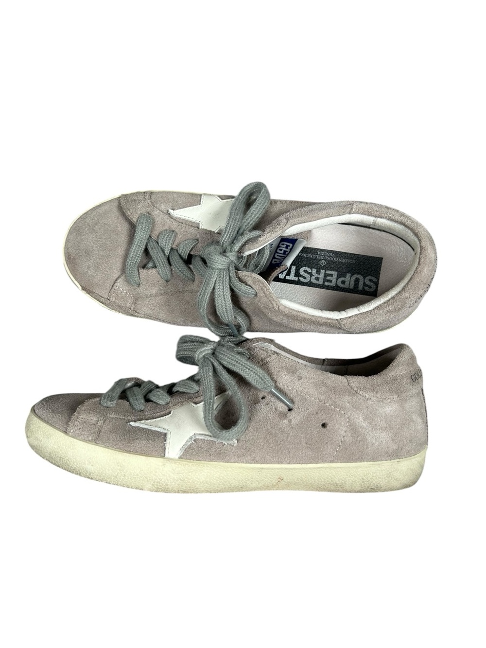 Golden Goose Superstar Taupe Suede White Star Sneakers EU 37